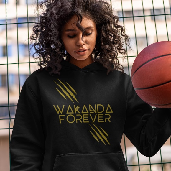 WAKANDA FOREVER GOLD STRIKE DESIGN; UNISEX CUSTOM HOO… - Picture 3 of 3